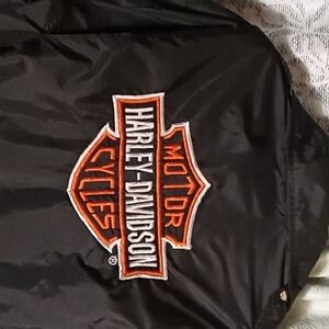 Harley-Davidson Black and Orange Bomber Jacket